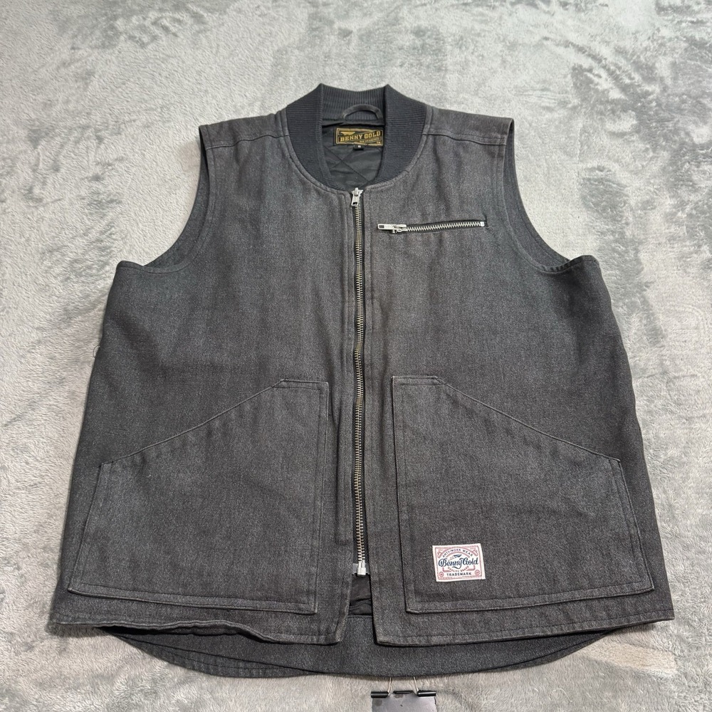 Benny Gold‎ RARE Workwear Canvas Vest Mens S Skater Grunge Utility Outdoor